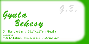 gyula bekesy business card